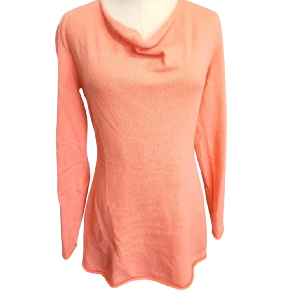 LAFAYETTE 148 NEW YORK Peach Cowl Neck Long Sleeve Sweater Top S slim fit